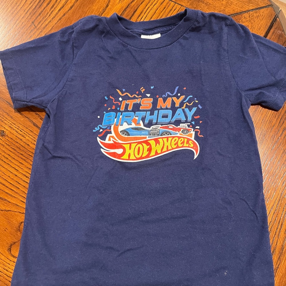 Kids Hot Wheels Birthday T-Shirt - Navy Blue Size 4T